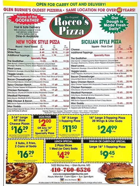 pizzas rocco|rocco's pizza menu near me.